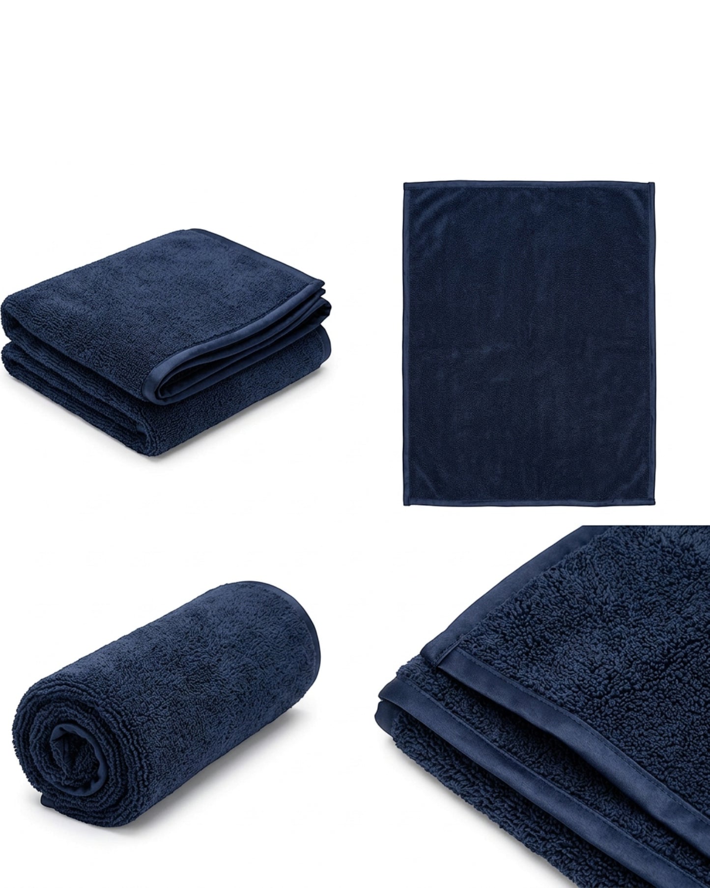 Zidid Twisted Loop Car Drying Towel Navy 2 Pack