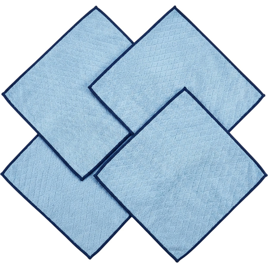 Zidid Diamond-Weave Automotive Glass Cloths 40 cm Set of 4