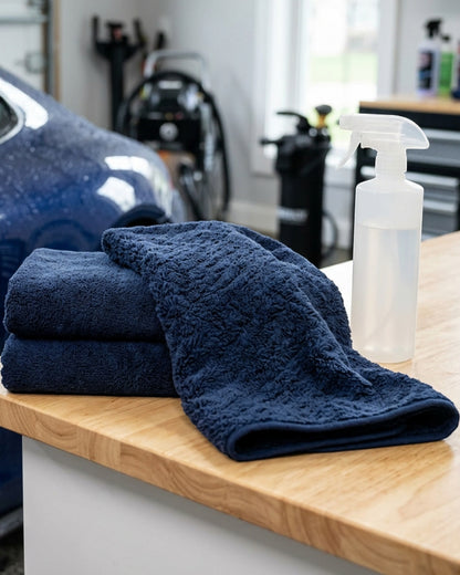 Zidid Twisted Loop Car Drying Towel Navy 2 Pack
